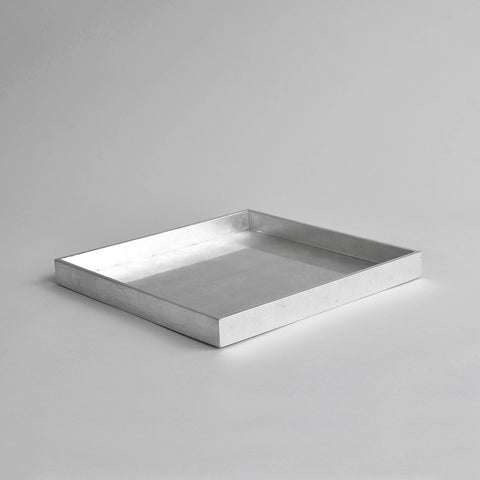 Square Serving Tray, Gloss Silver