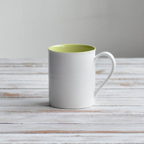 Colourful Mug, Lime Green & White