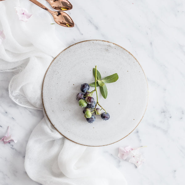 Nom Living - Stoneware Flat Plate, Small - In Use