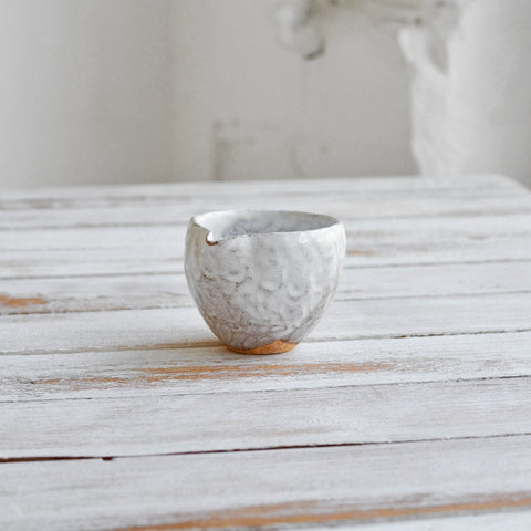 Hand Moulded Creamer, Snow White Thin & Unglazed Base