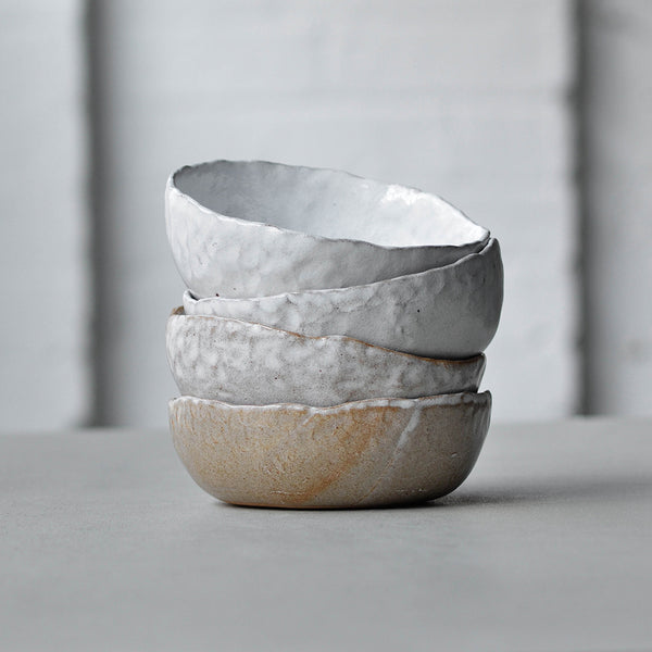 Nom Living - Stoneware Hand Moulded Dessert Bowl, Set of Four
