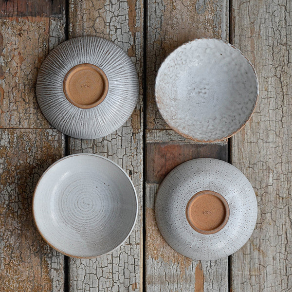 Nom Living - Stoneware Pasta Bowl, Mixed Set of Four, Flatlay