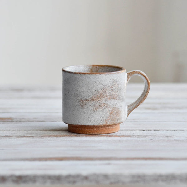 Nom Living Stackable Ceramic Coffee Mug, White Thin